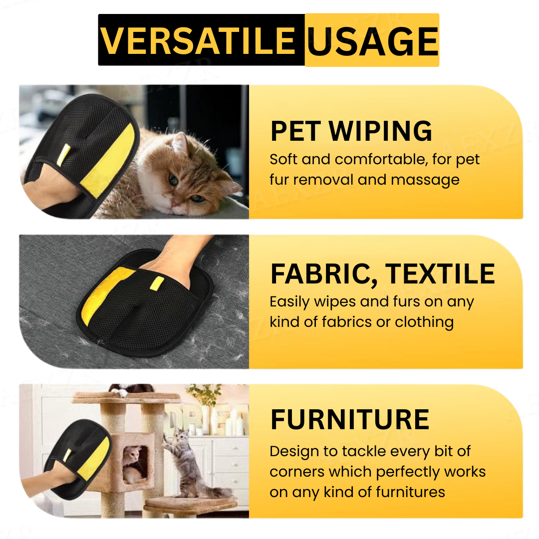 🐾✨ AEXZR® Pet Magic Grooming Glove –✨ Static Grip Grabs Hair, Not Sticky Glue🏆