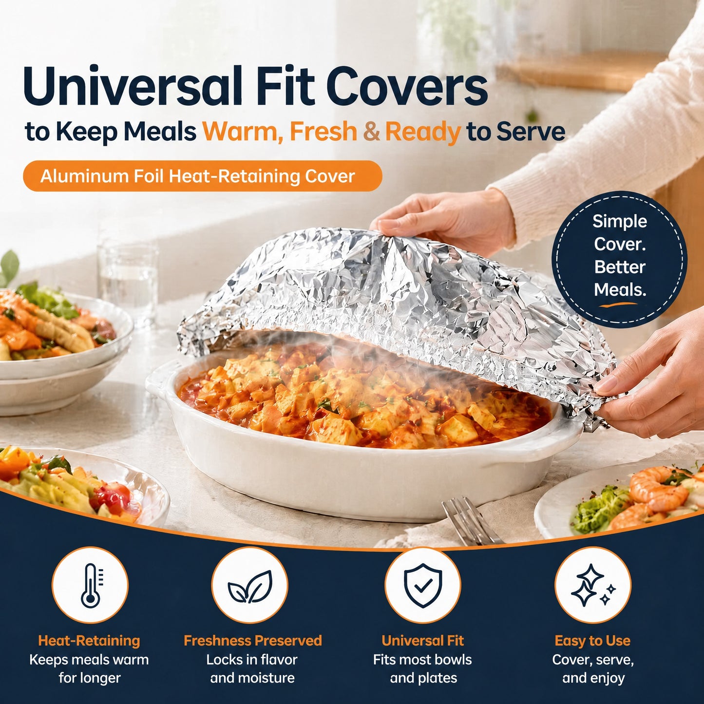 🔥 OUTDR™ Insulated Food Covers (50 PCS) – Keep Meals Warm, Ready, & Covered🍽️