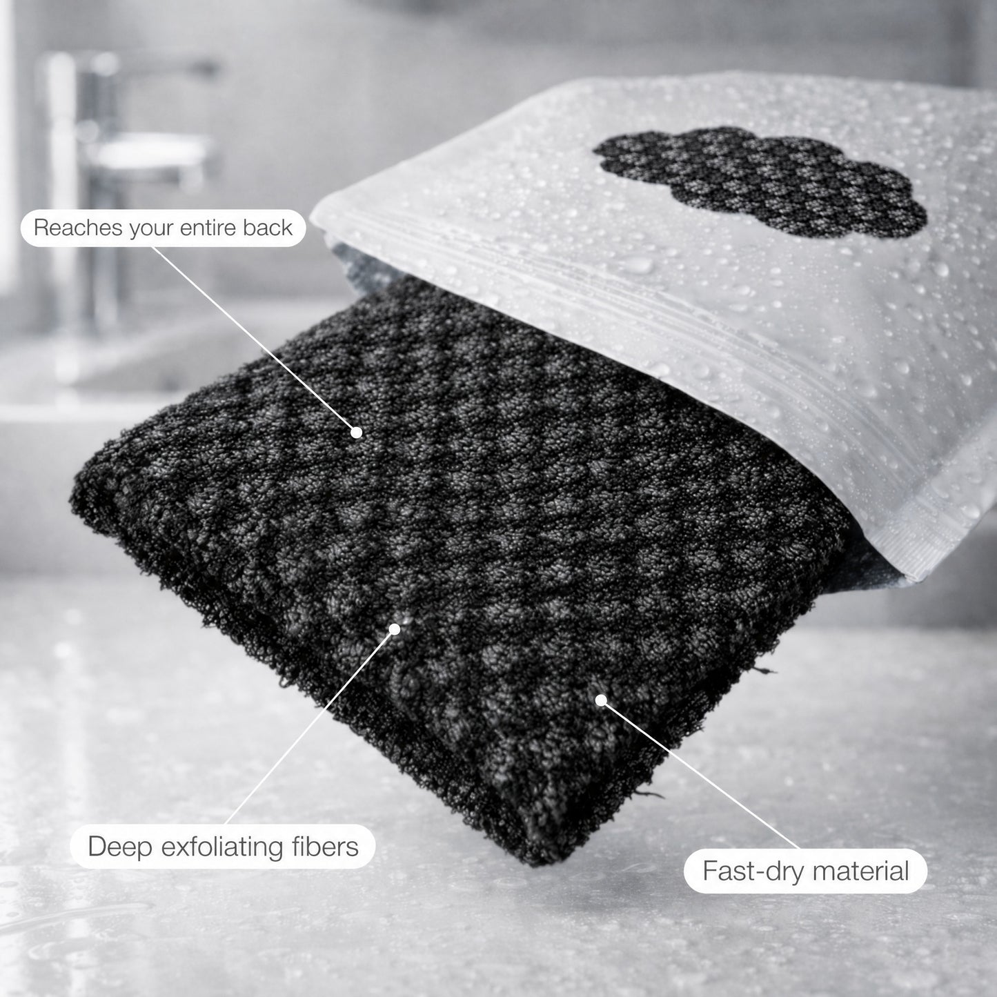 🏆✨Exfoliating Antibacterial Towel – ✨Kills Odor-Causing Bacteria, Baby-Smooth Skin🧼