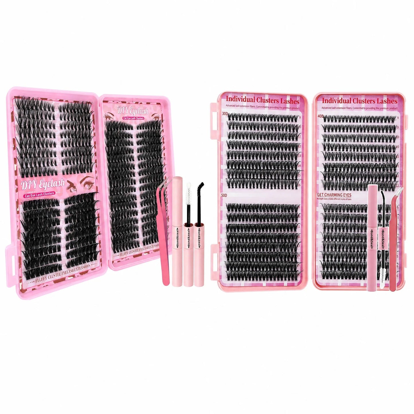 ✨💯AEXZR® DIY Lash Extension Kit –👁️ Lash Clusters, Bond & Seal, Tweezers Included💯