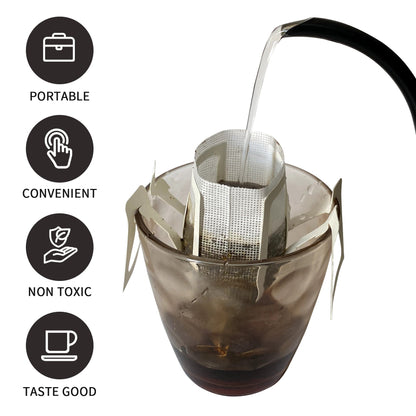 ☕ Hanging Ear Coffee Filter Bag –📦 No Dripper Needed, Perfect for Travel & Camping🏕️