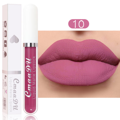 💝 10Pcs Matte Waterproof Lip Gloss Set ✨ Full Kit, All-Day Wear💄