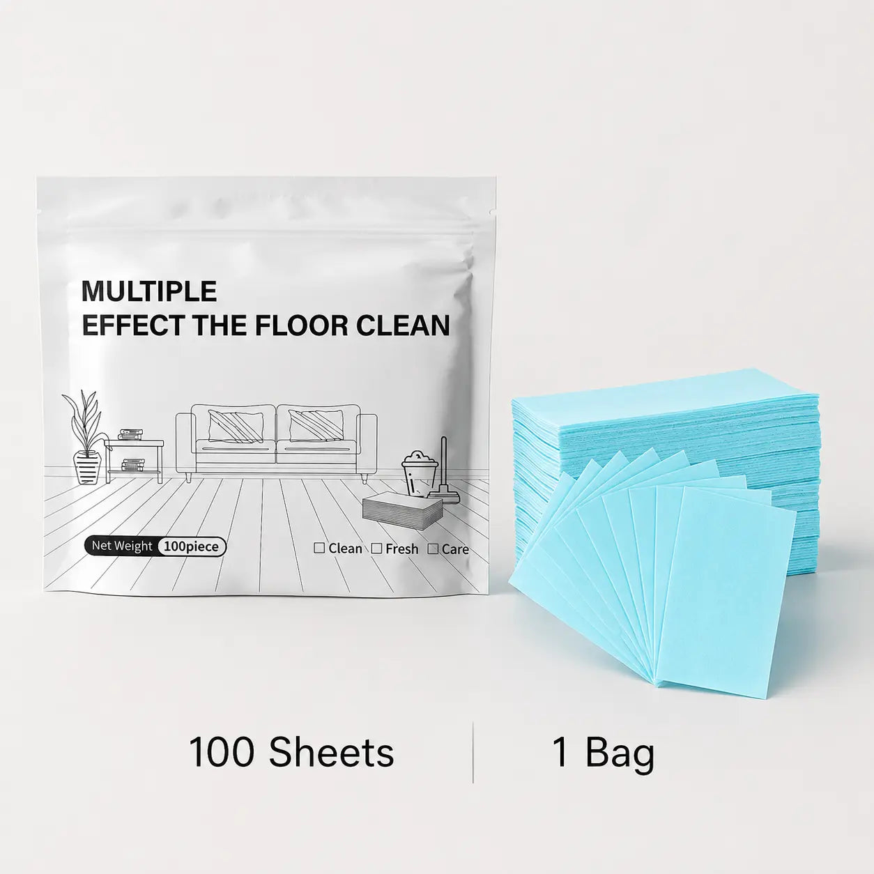 100 Piece Floor Cleaning Tablets Multi-Surfacecleaner for Hardwood Laminate Tile & RV Wallsantibacterial Deodorization Maintenance