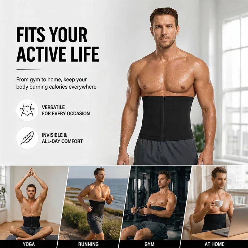 🏆OUTDR™Waist Trainer Trimmer Zipper Sweat Belt🔥