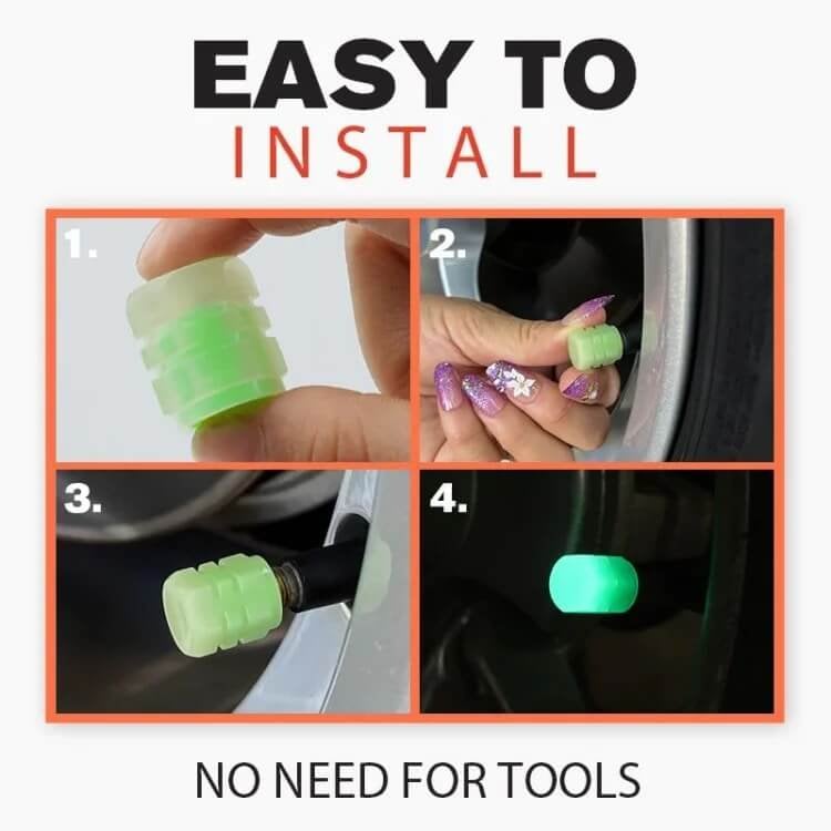 🚗Luminous Tire Valve Stem Caps✨– For Cars, Trucks, SUVs, Bikes & Motorcycles🌙
