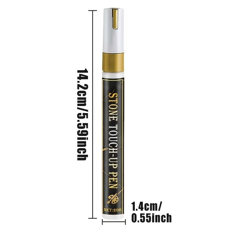 ✨ Golden Tombstone Marker Pen –🖌️ Restores Faded Names & Dates on Granite, Marble🕊️