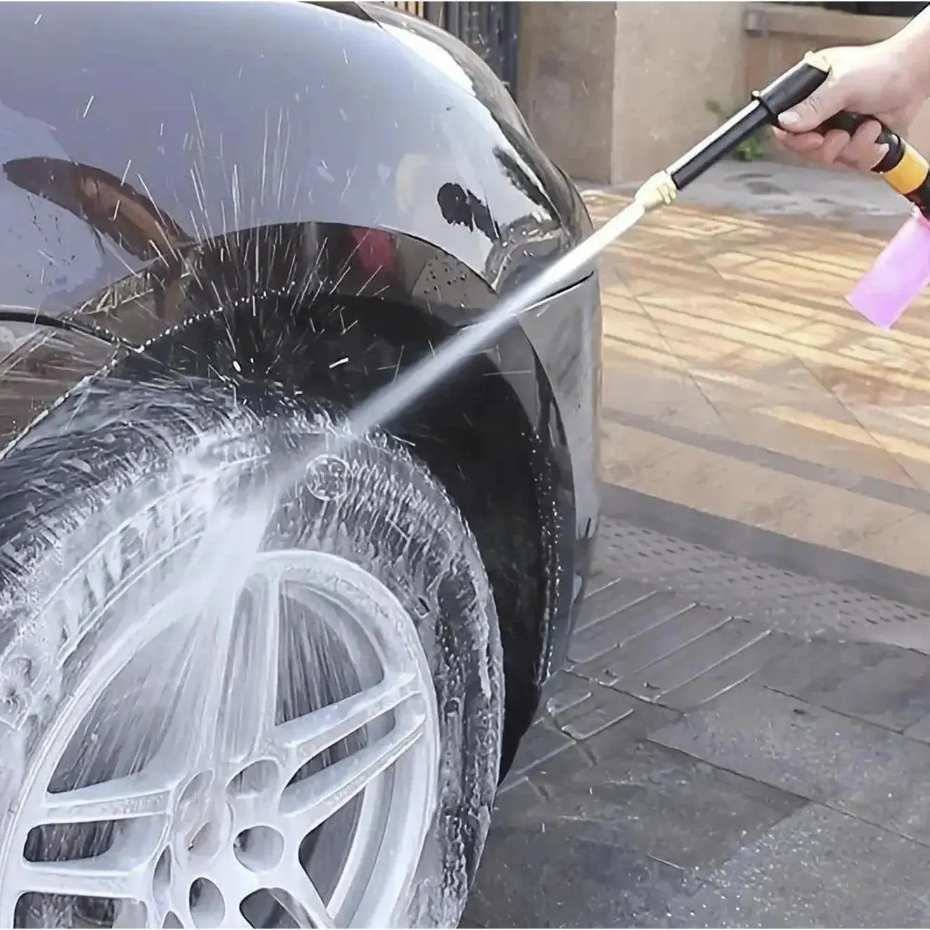 【Summervibes】Portable High Pressure Water Sprayer, Adjustable Garden Hose Nozzle Sprayer, Car Washing & Maintenance Tool, Pet Cleaning Tool & Dealsforyoudays