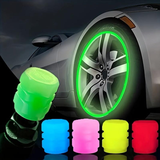 🚗✨Luminous Tire Valve Stem Caps✨– For Cars, Trucks, SUVs, Bikes & Motorcycles🌙
