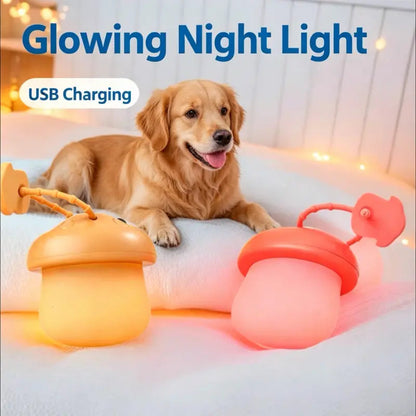 LED Night Mushroom Safety Light , Durable Waterproof Collar Pendant, Keep Dogs & Cats Visible at Night , Multi-Use Outdoor Light for Walks, Hiking & Cycling Safety Light for Pets, Backpack Light, Bike Light, Outdoor Safety Charm