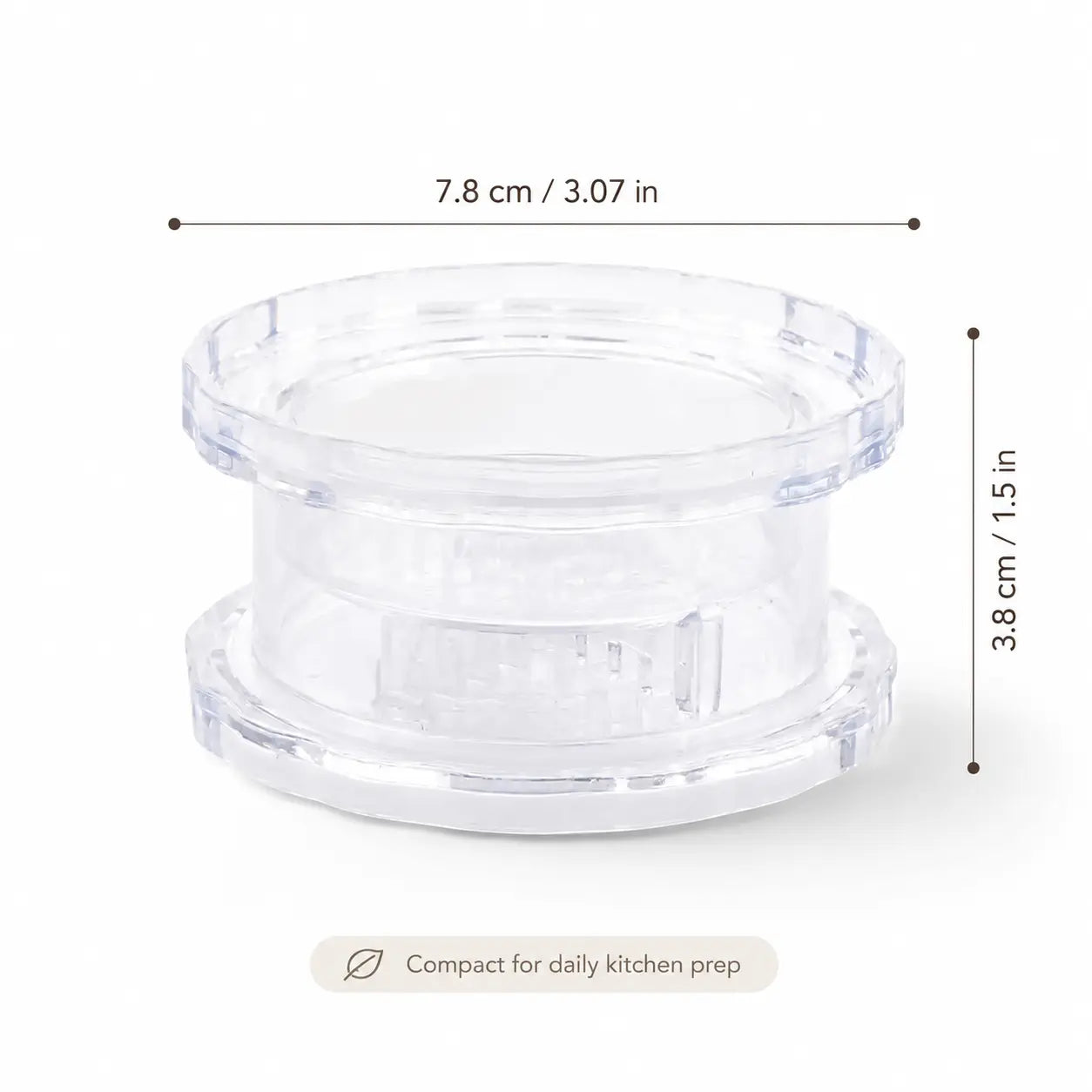 Manual Garlic Twister & Mincer, Compact Garlic Grinder for Garlic, Ginger, Onion, Herbs and Nuts, Clear Kitchen Prep Gadget