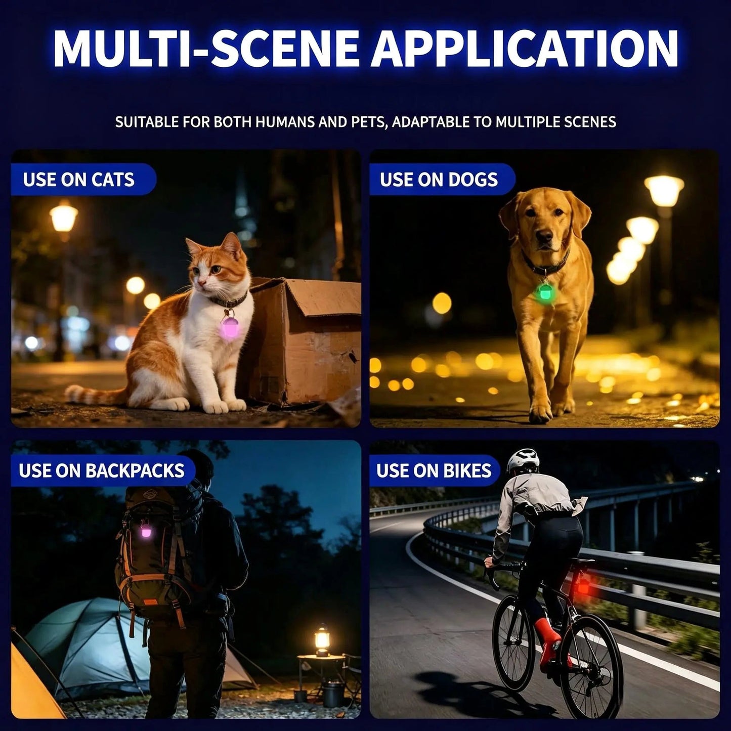 LED Night Mushroom Safety Light , Durable Waterproof Collar Pendant, Keep Dogs & Cats Visible at Night , Multi-Use Outdoor Light for Walks, Hiking & Cycling Safety Light for Pets, Backpack Light, Bike Light, Outdoor Safety Charm