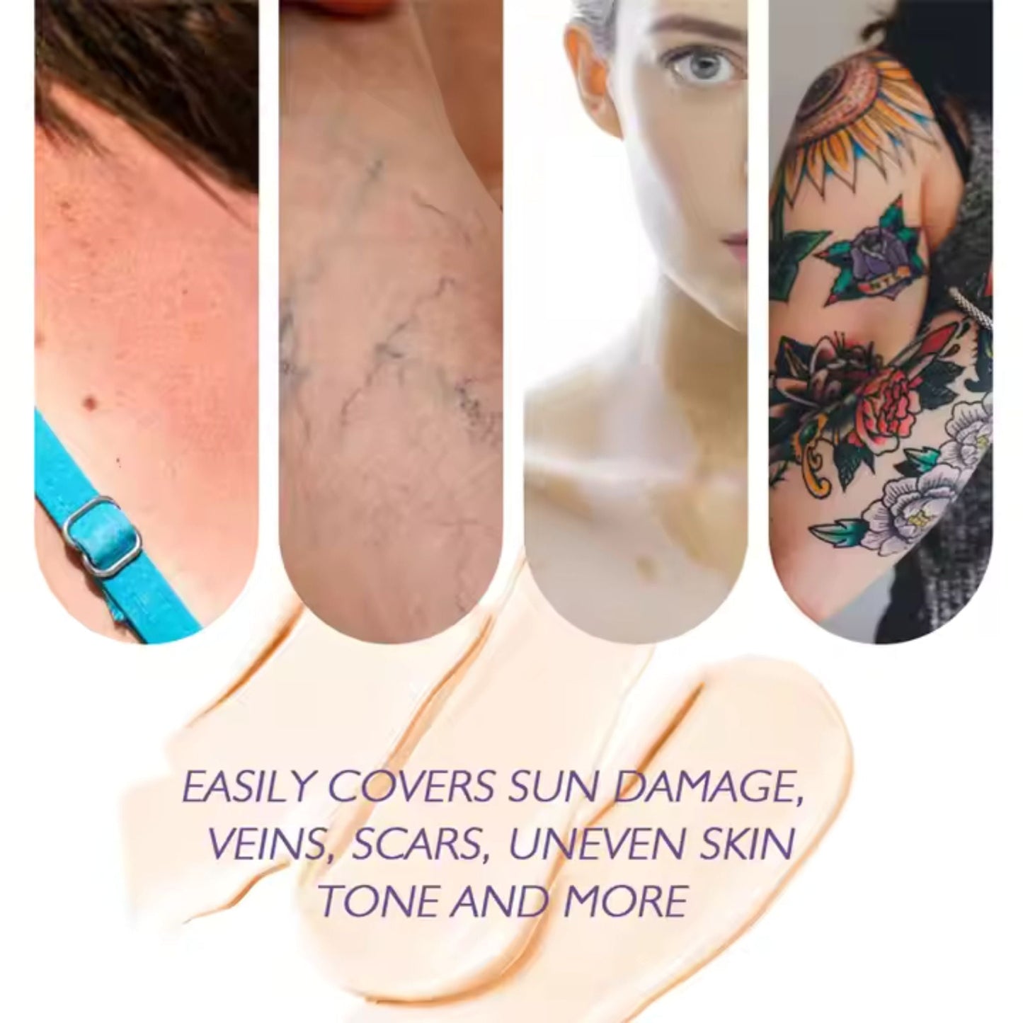 ✨ Body Coverage Perfector Cream – 🌿Instantly Conceals Spider Veins & Scars, Natural Finish✨