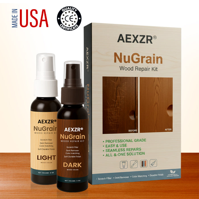 🏆✨Offical Store: AEXZR® NuGrain Wood Repair Kit – 🛡️Nano-Wood Fiber Heals Scratches in 60 Secs⚡
