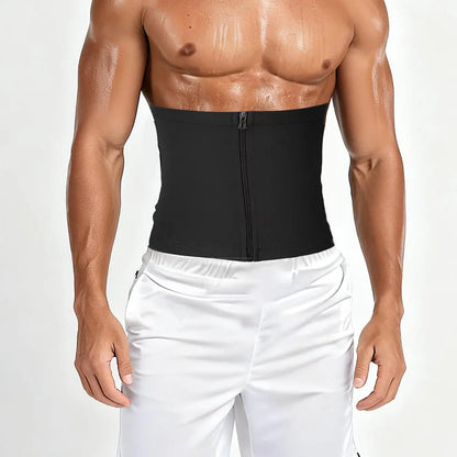 Waist Trainer Trimmer Zipper Sweat Belt Band for Men, Sauna Belt Suit Workout, Sporty Design, All Seasons, Plain Pattern, Fitness Waist Trainer, Exercise Waistband, Elastic Waist