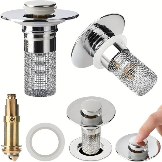 🔥3-in-1 Sink Stopper —⏱️Blocks Odors & Bugs, Catches Hair, Fits 90% of Drains🔧