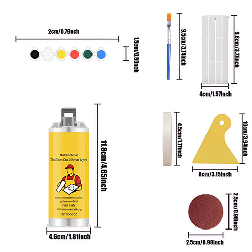 🏆🔥Quick-Drying Tile Repair -🔧 DIY Pro Kit for Cracks & Chips✨