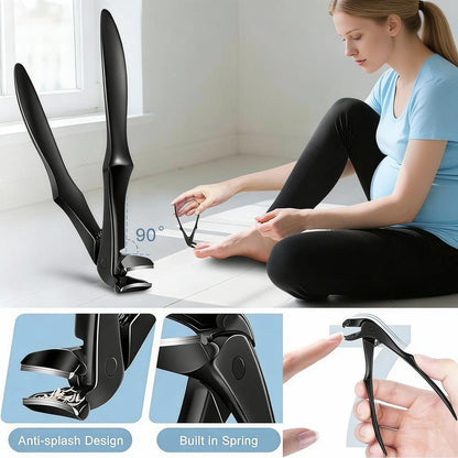 ✂️ Black Curved Nail Clipper – Ergonomic & Easy for Seniors 🖤
