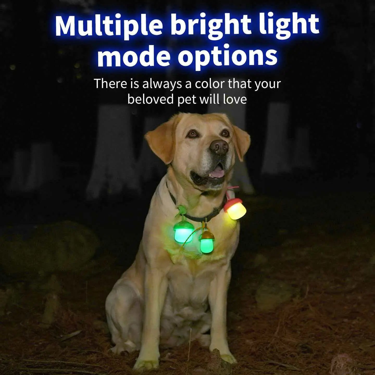 LED Night Mushroom Safety Light , Durable Waterproof Collar Pendant, Keep Dogs & Cats Visible at Night , Multi-Use Outdoor Light for Walks, Hiking & Cycling Safety Light for Pets, Backpack Light, Bike Light, Outdoor Safety Charm