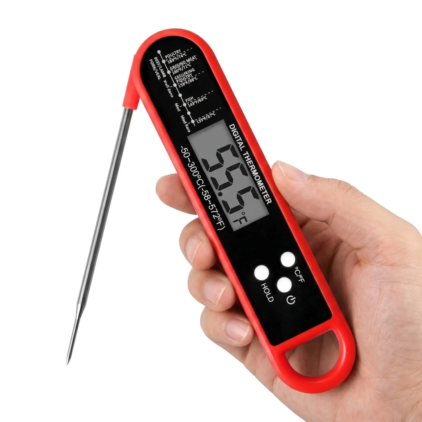 Digital Meat Thermometer 0.5S Instant Read ±0.5°F High Accuracy Food Temperature Probe for Cooking Kitchen Gadgets Essentials Tools Gifts for Men Dad Chef for Oven Grill BBQ Smoker Candy Baking Home Outdoor Use