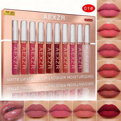 💄AEXZR®10 Pcs Matte Lip Glossy Set💋