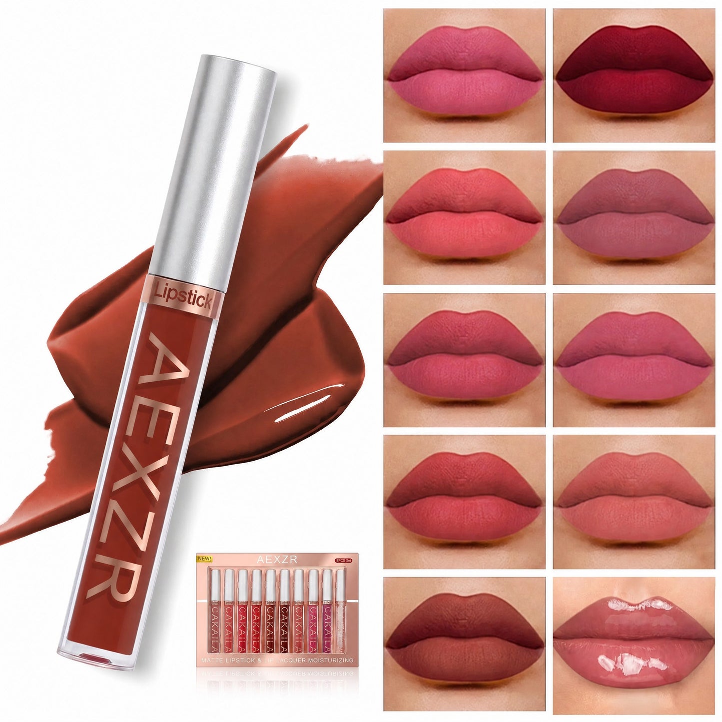 💄AEXZR®10 Pcs Matte Lip Glossy Set💋