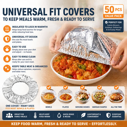 🔥 OUTDR™ Insulated Food Covers (50 PCS) – Keep Meals Warm, Ready, & Covered🍽️