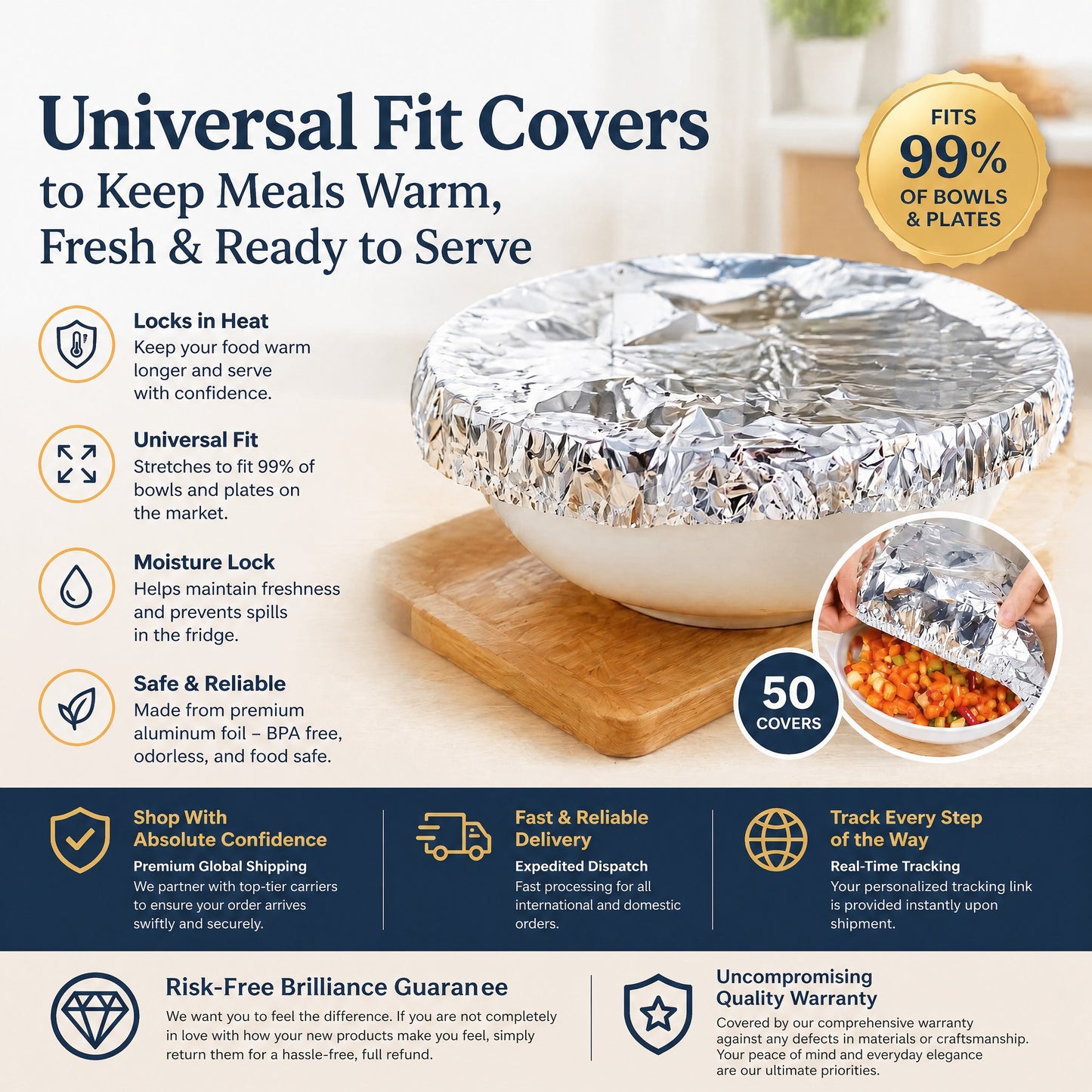 🔥 OUTDR™ Insulated Food Covers (50 PCS) – Keep Meals Warm, Ready, & Covered🍽️