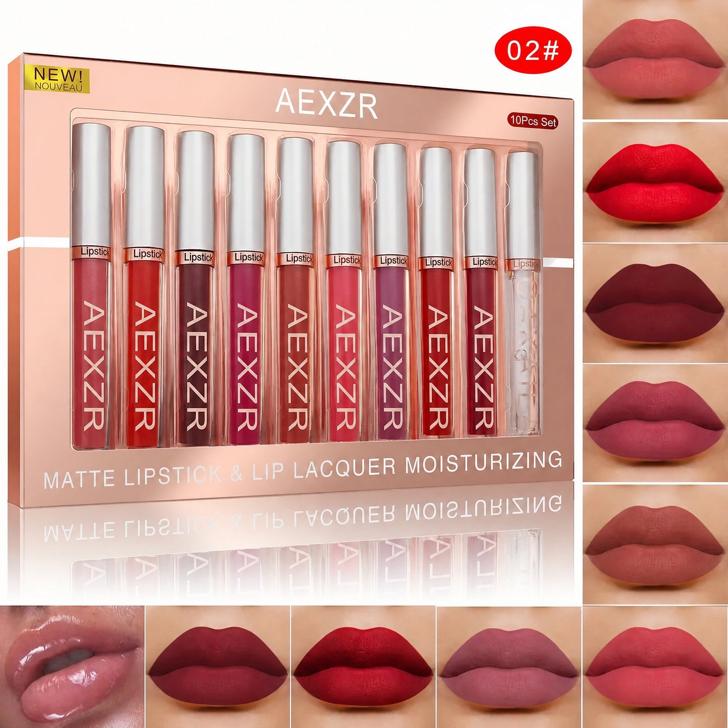 💄AEXZR®10 Pcs Matte Lip Glossy Set💋