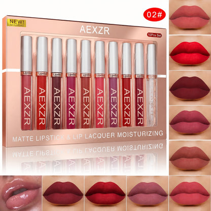 💄AEXZR®10 Pcs Matte Lip Glossy Set💋