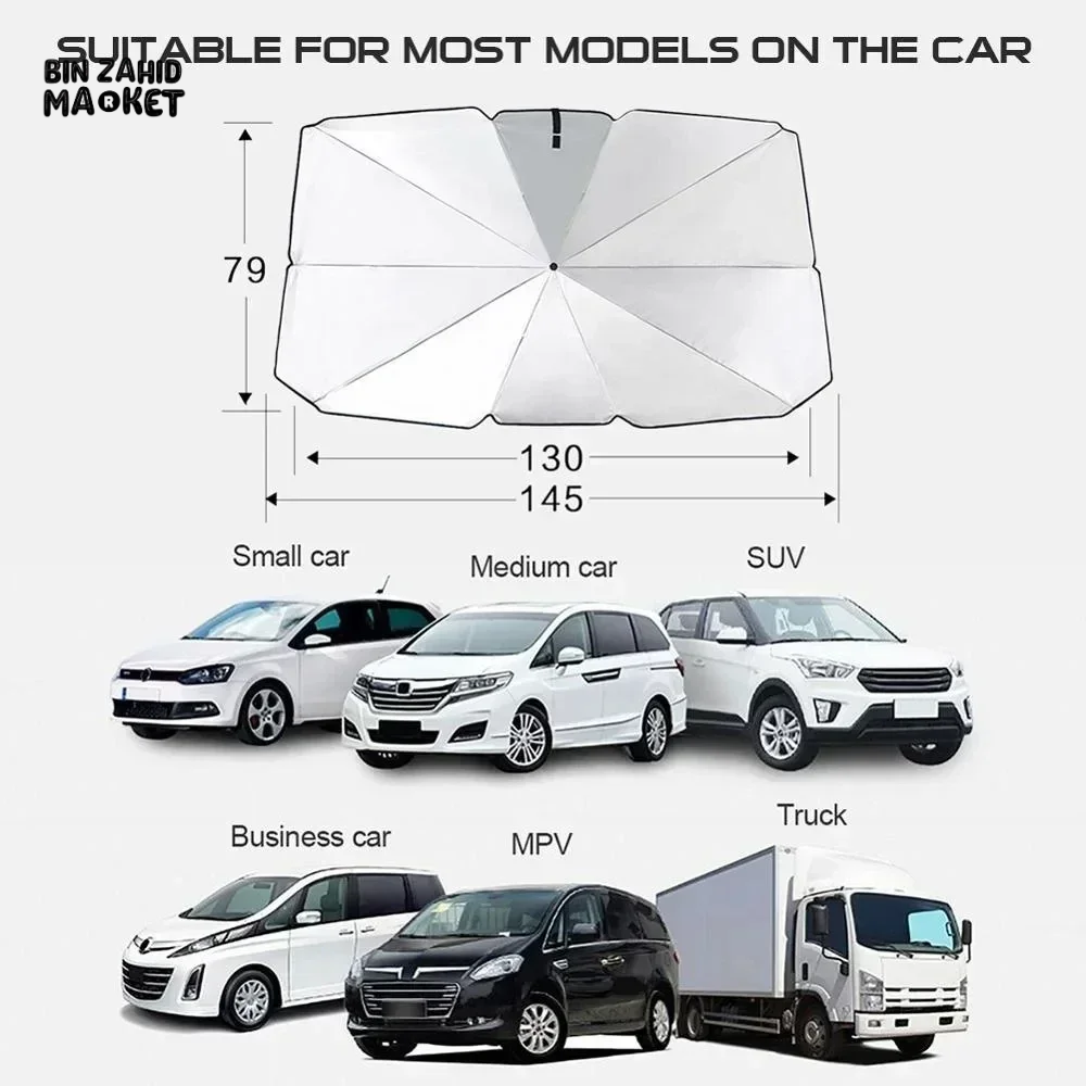 🚗🌡️ Car Front Windshield Sunshade: 99% UV Blocker & Heat Reducer 🌡️ Universal Fit | Easy Fold Sun Protection ✨
