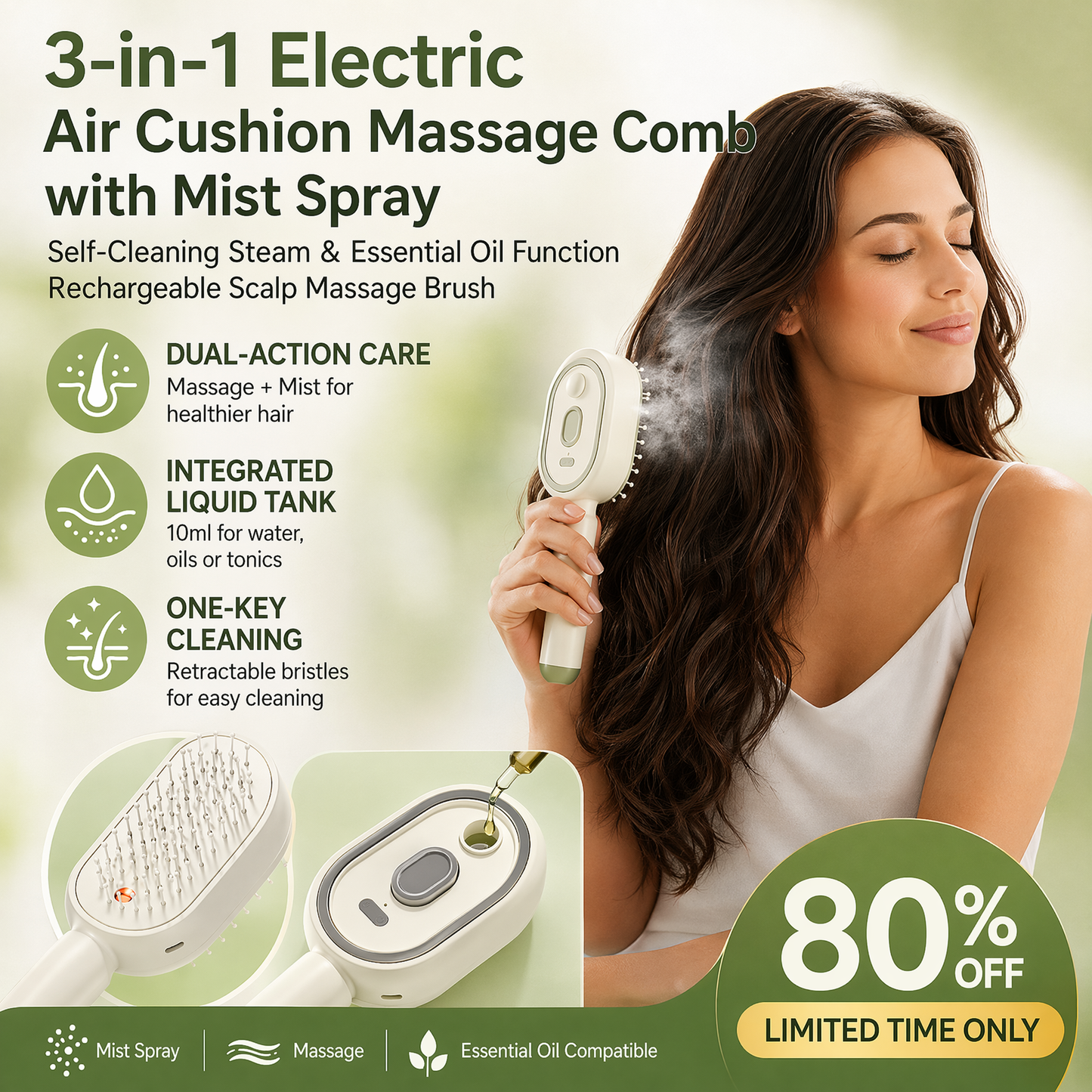 🏆AEXZR® 3-in-1 Electric Massage Comb