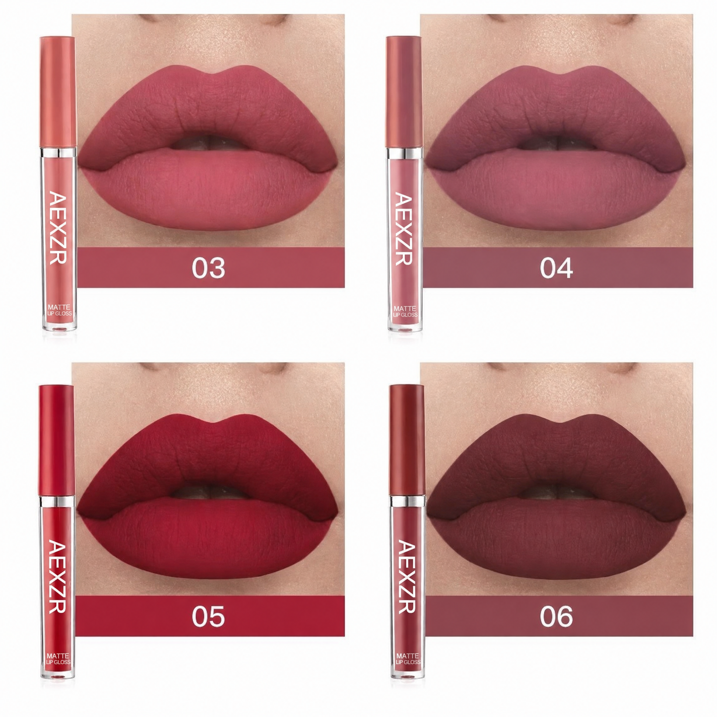 👄6-Color Matte Liquid Lipstick Set💄 – High-Pigment, Hydrating, Easy Application✨
