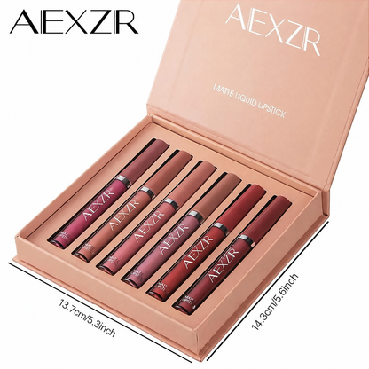 👄6-Color Matte Liquid Lipstick Set💄 – High-Pigment, Hydrating, Easy Application✨