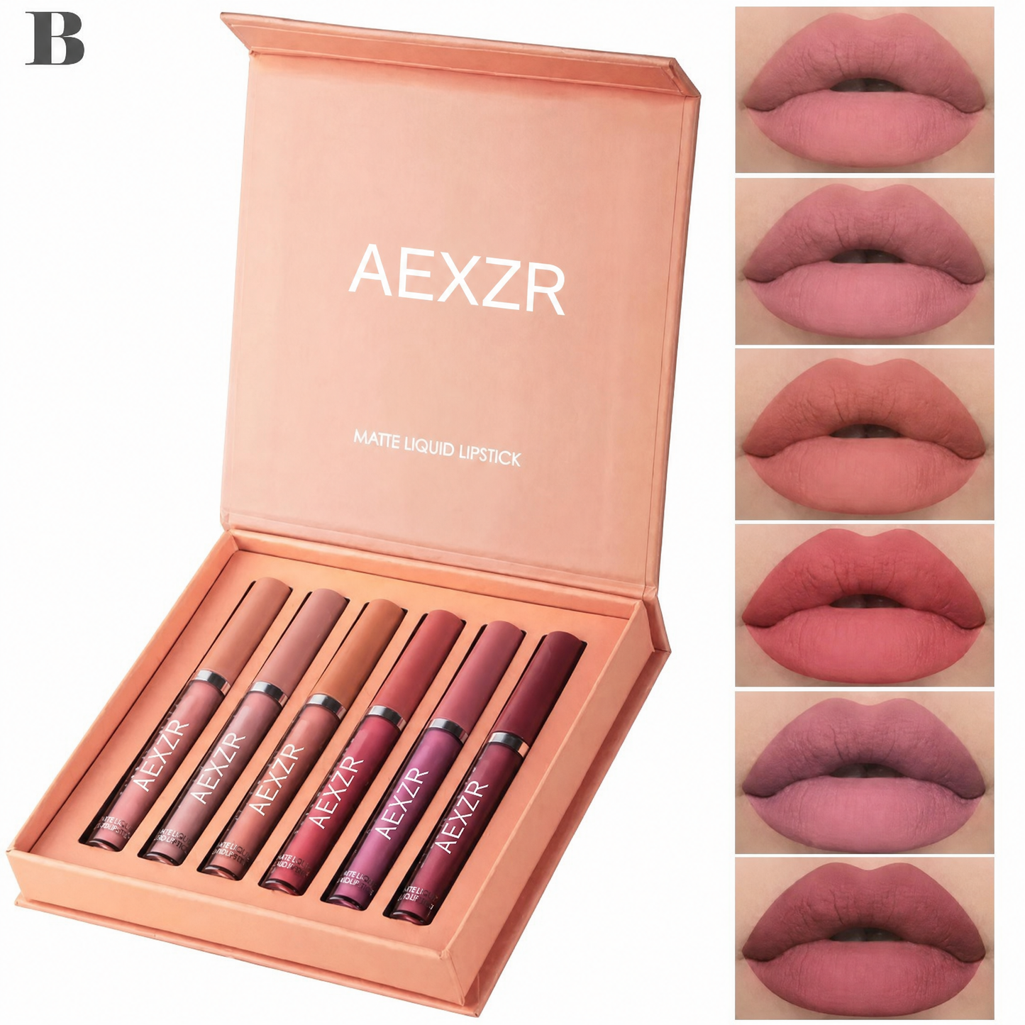 👄6-Color Matte Liquid Lipstick Set💄 – High-Pigment, Hydrating, Easy Application✨