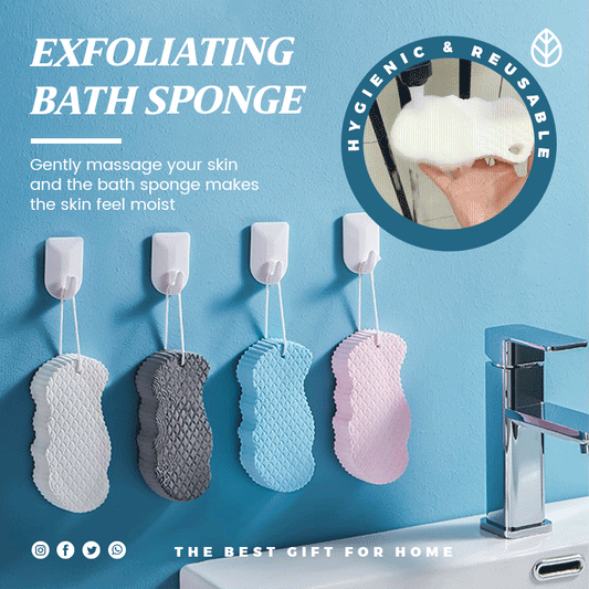 🧼3D Magic Exfoliating Bath Sponge—👶Ultra-Soft PVA, No Body Wash Needed🌟