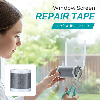 🏆💨Self-Adhesive DIY Window Screen Repair Tape  - ⚡Instant Repair, Bug-Proof & Breathable✂️