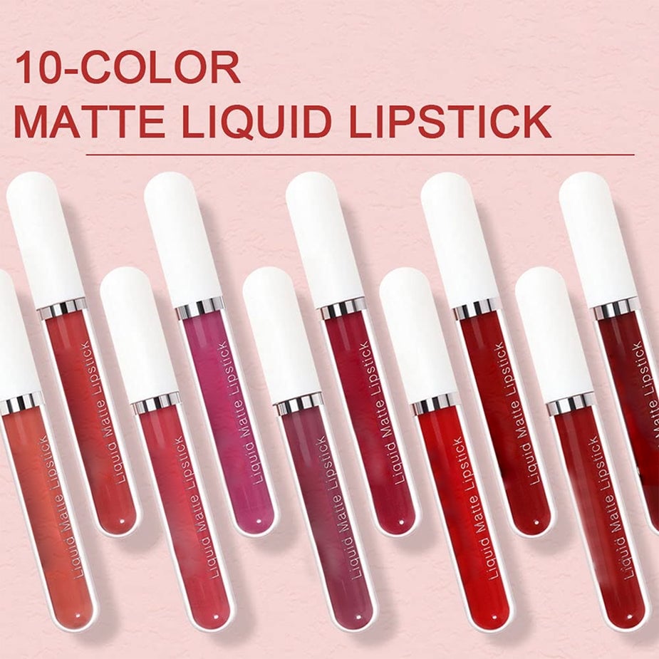 💝 10Pcs Matte Waterproof Lip Gloss Set –✨ Full Kit, All-Day Wear💄