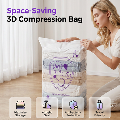 🧳Antibacterial Vacuum Storage Bags – Silver Ion Tech Keeps Clothes Fresh & Odor-Free✨