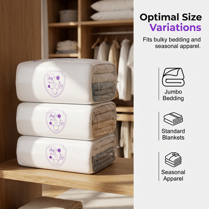 🧳Antibacterial Vacuum Storage Bags – Silver Ion Tech Keeps Clothes Fresh & Odor-Free✨