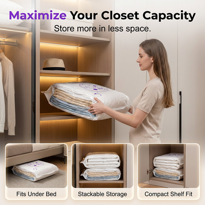 🧳Antibacterial Vacuum Storage Bags – Silver Ion Tech Keeps Clothes Fresh & Odor-Free✨