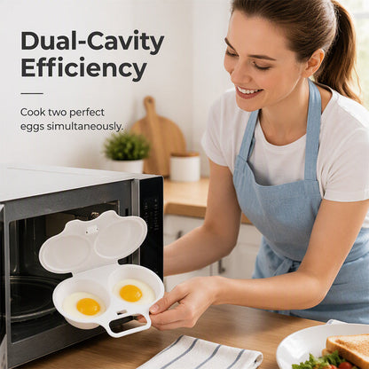 🥳2026 HOT SALE🥳💞50K+ SOLD! 🥗🎁 BUY 2 GET 1 FREE! Microwave Egg Poacher-Dual‑cavity, non‑stick & easy clean. Healthier than frying – stock up & save! 🏠✅