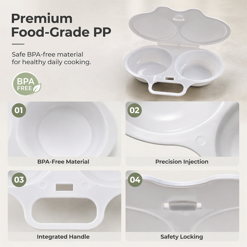 🥳2026 HOT SALE🥳💞50K+ SOLD! 🥗🎁 BUY 2 GET 1 FREE! Microwave Egg Poacher-Dual‑cavity, non‑stick & easy clean. Healthier than frying – stock up & save! 🏠✅