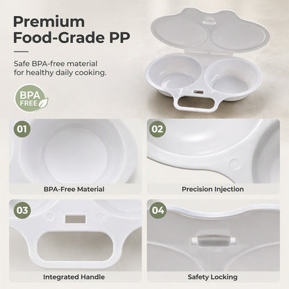 🥳2026 HOT SALE🥳💞50K+ SOLD! 🥗🎁 BUY 2 GET 1 FREE! Microwave Egg Poacher-Dual‑cavity, non‑stick & easy clean. Healthier than frying – stock up & save! 🏠✅