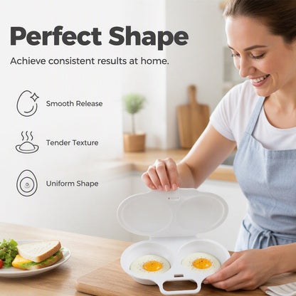 🥳2026 HOT SALE🥳💞50K+ SOLD! 🥗🎁 BUY 2 GET 1 FREE! Microwave Egg Poacher-Dual‑cavity, non‑stick & easy clean. Healthier than frying – stock up & save! 🏠✅