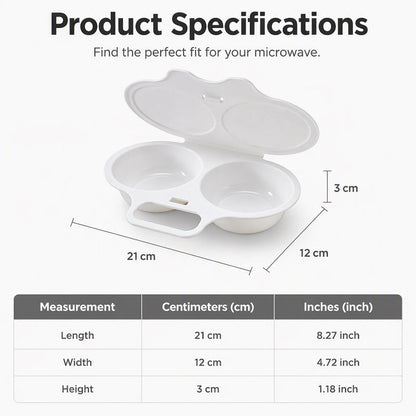 🥳2026 HOT SALE🥳💞50K+ SOLD! 🥗🎁 BUY 2 GET 1 FREE! Microwave Egg Poacher-Dual‑cavity, non‑stick & easy clean. Healthier than frying – stock up & save! 🏠✅